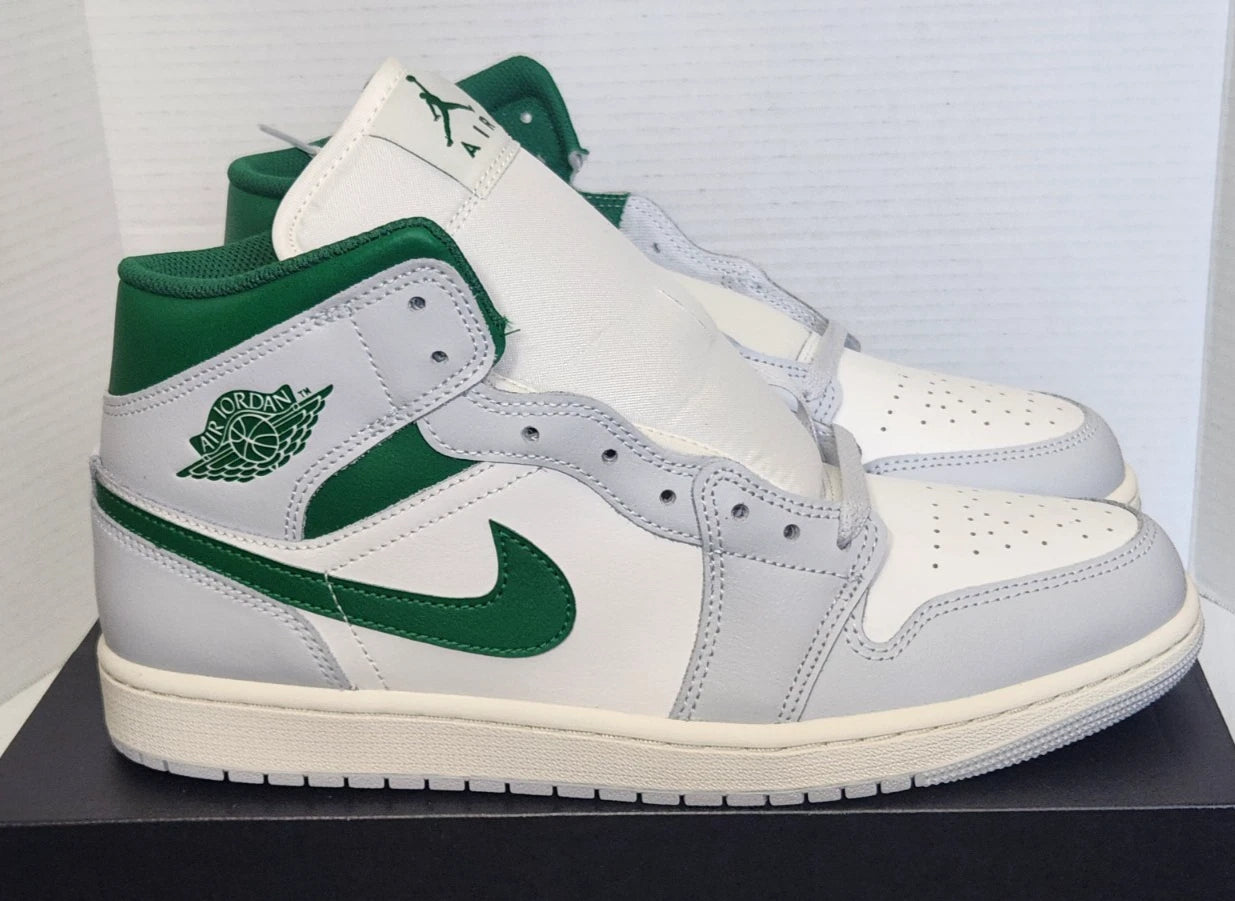 Nike Air Jordan 1 Mid Summit White Pine Green Size 11.5