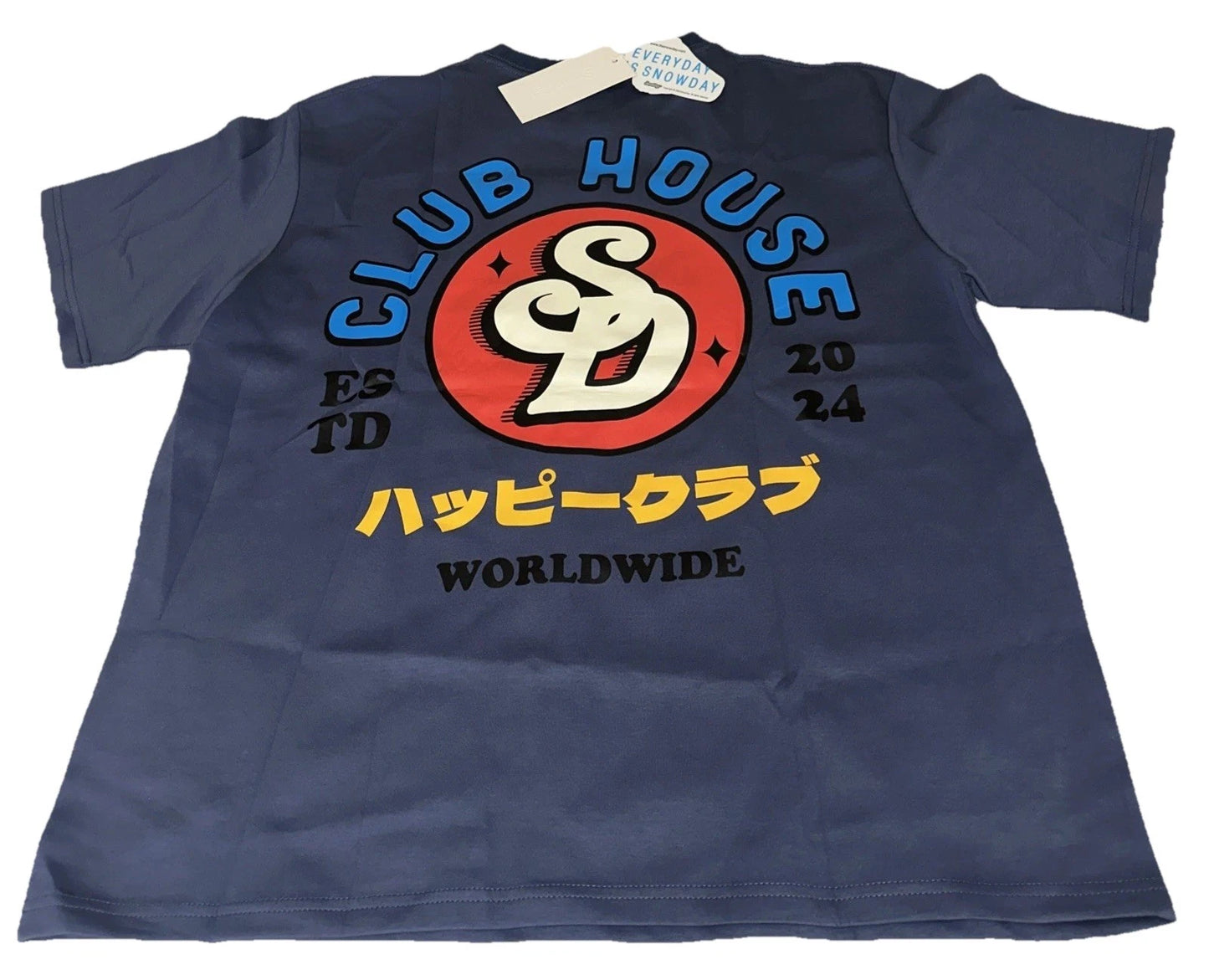 Snowday Vintage Club House Navy Blue T-Shirt Size Large