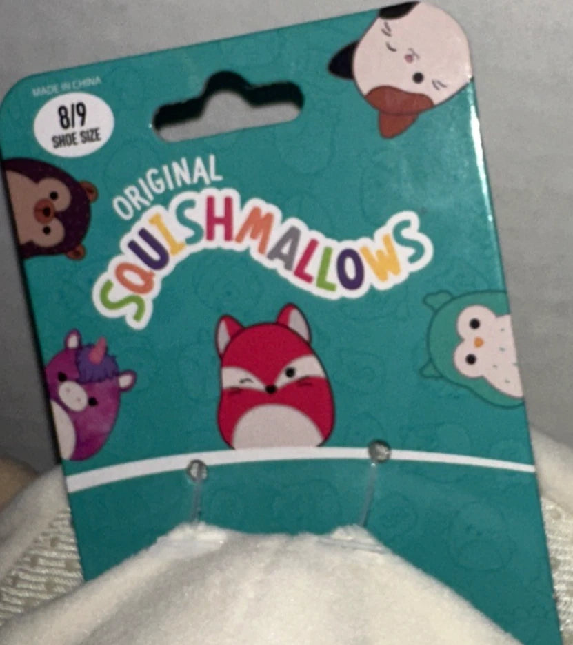 Squishmallows Plush Kids Puppy Brown & Tan Slippers Size 8/9 Cozy Comfort Shoes