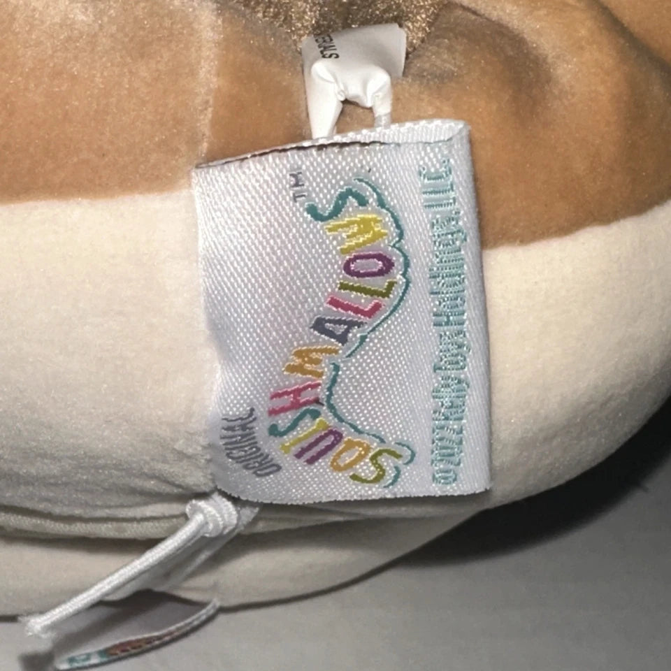 Squishmallows Plush Kids Puppy Brown & Tan Slippers Size 8/9 Cozy Comfort Shoes